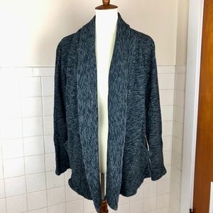 Chaps Open Front Cardigan Gray Large